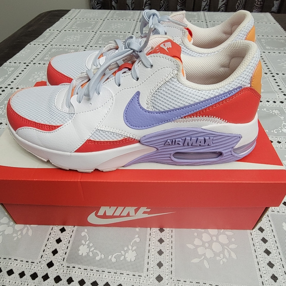 Nike Air Max White Red Purple Athletic Shoes